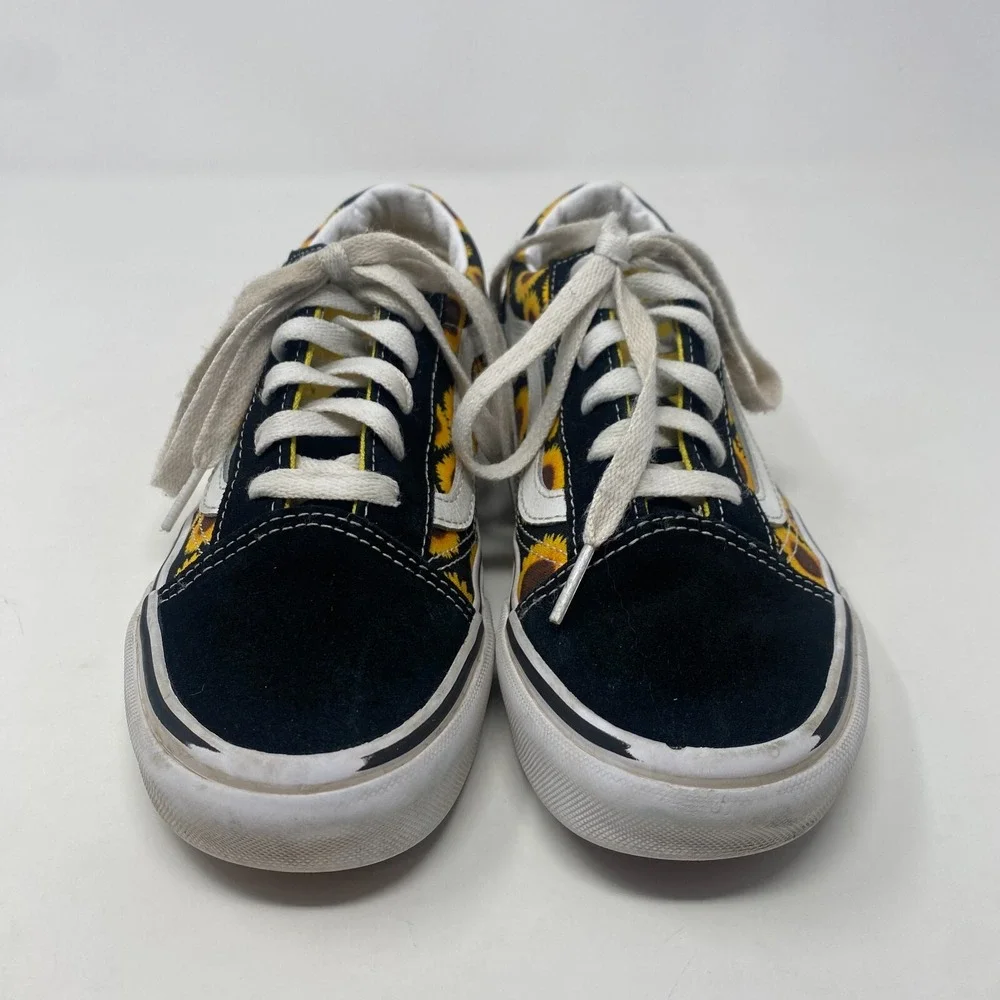 Vans Off the Wall Sunflowers Lace up Low‎ Top Shoes US Junior Girls Size 4